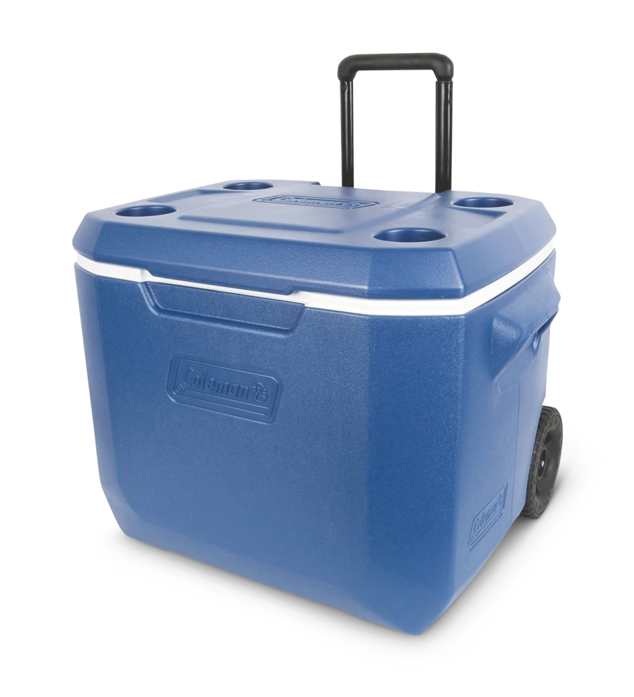 Coleman Wheeled Cooler, With Handle, 47.3-L, Blue 1 Coleman Wheeled Cooler, With Handle, 47.3-L, Blue