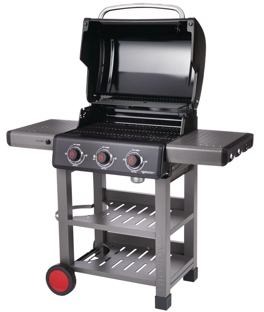 Coleman Cookout 3-Burner Propane Gas BBQ Grill With Side & Storage Shelves 9 Coleman Cookout 3-Burner Propane Gas BBQ Grill With Side & Storage Shelves - Image 9
