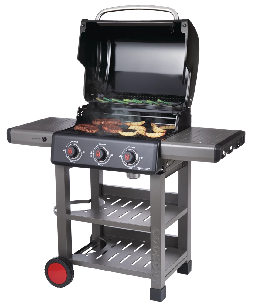 Coleman Cookout 3-Burner Propane Gas BBQ Grill With Side & Storage Shelves 7 Coleman Cookout 3-Burner Propane Gas BBQ Grill With Side & Storage Shelves - Image 7