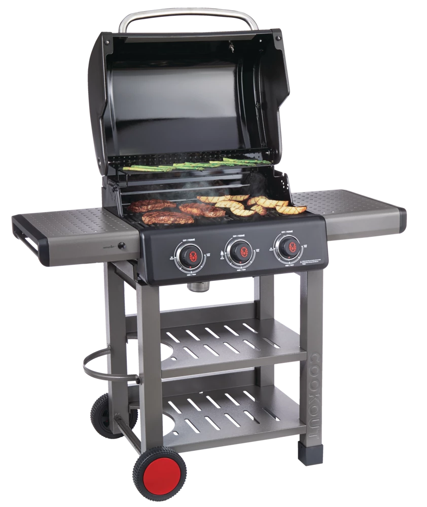 Coleman Cookout 3-Burner Propane Gas BBQ Grill With Side & Storage Shelves 8 Coleman Cookout 3-Burner Propane Gas BBQ Grill With Side & Storage Shelves - Image 8