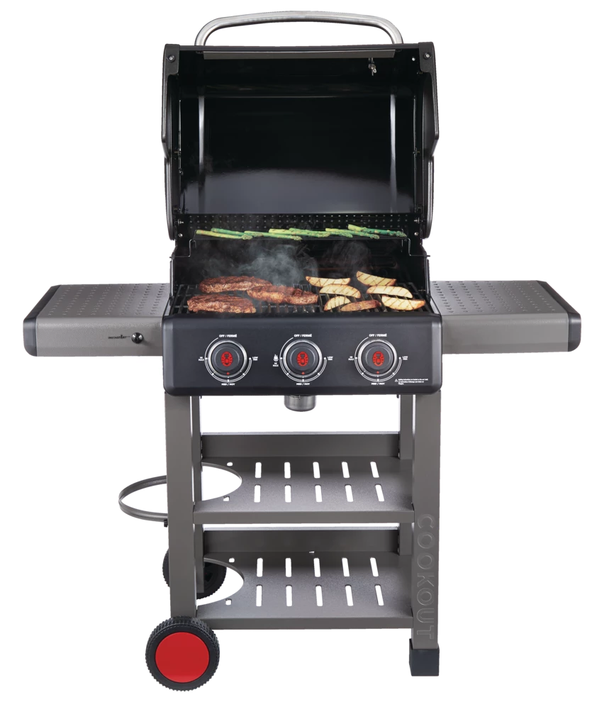 Coleman Cookout 3-Burner Propane Gas BBQ Grill With Side & Storage Shelves 6 Coleman Cookout 3-Burner Propane Gas BBQ Grill With Side & Storage Shelves - Image 6