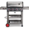 Coleman Cookout 4-Burner Propane Gas BBQ Grill With Side Burner & Storage Shelves