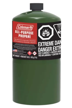 Coleman Propane Gas Cylinder/Canister, Fuel For Camping Stoves, Lanterns & Heaters, 16-oz