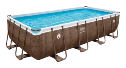 Coleman® Rattan Rectangular Steel Frame Swimming Pool With Ladder, 16-ft X 8-ft X 48-in