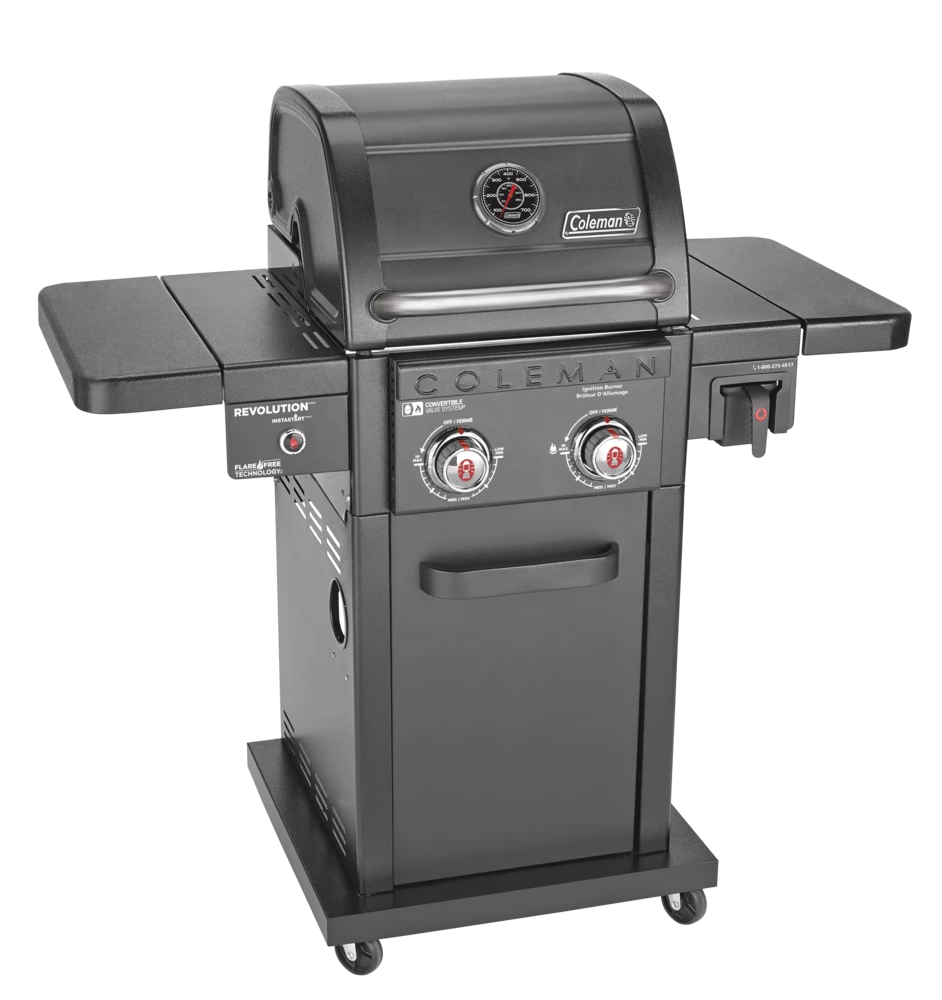 Coleman Revolution 2-Burner Convertible Propane Gas BBQ Grill With Side Shelves 1 Coleman Revolution 2-Burner Convertible Propane Gas BBQ Grill With Side Shelves