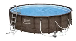 Coleman® Rattan Round Steel Frame Swimming Pool With Ladder, 18-ft X 52-in