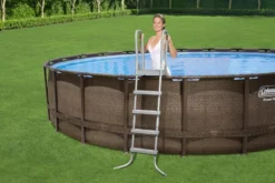 Coleman® Rattan Round Steel Frame Swimming Pool With Ladder, 18-ft X 52-in -Coleman Sales Store coleman steel frame pool rattan 18 x52 e5297694 d943 48da b633 6e0f6996728d
