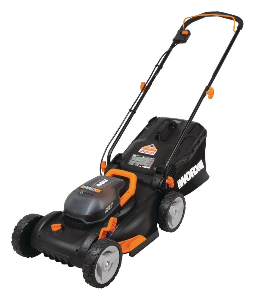 WORX 2-in-1 2x20V 4Ah Battery Cordless Brushed Walk Behind Push Lawn Mower, 17-in 2 WORX 2-in-1 2x20V 4Ah Battery Cordless Brushed Walk Behind Push Lawn Mower, 17-in - Image 2