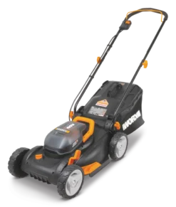 WORX 2-in-1 2x20V 4Ah Battery Cordless Brushed Walk Behind Push Lawn Mower, 17-in