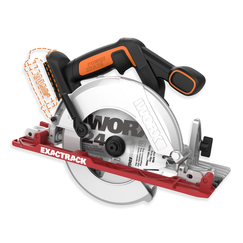 WORX 20V ExacTrack Circular Saw, 6-1/2-in (Tool Only) 1 WORX 20V ExacTrack Circular Saw, 6-1/2-in (Tool Only)