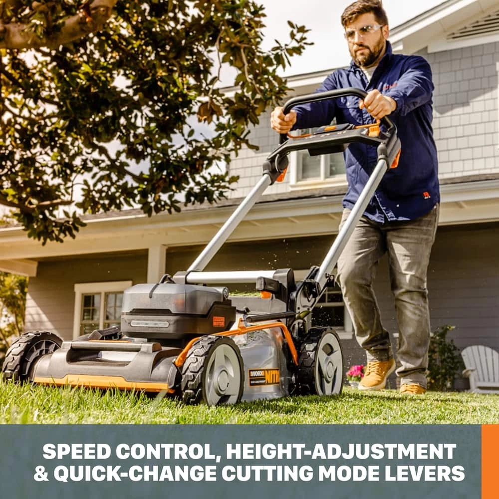 WORX 3-in-1 Variable Speed 40V 5Ah Battery, Cordless, Self-Propelled Lawn Mower, 21-in 10 WORX 3-in-1 Variable Speed 40V 5Ah Battery, Cordless, Self-Propelled Lawn Mower, 21-in - Image 10