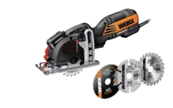 WORX WX420L 4A Versacut Compact Circular Saw With Assorted Blades & Laser Guide, 3-3/8-in