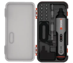 WORX WX240L 4V Lithium-Ion Cordless 3-Speed Screwdriver With USB Charging Cable & Bits, 1/4-in