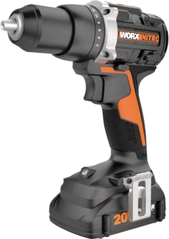 WORX WX102L 20V Nitro Power Share Brushless Cordless Drill/Driver With Battery & Charger, 1/2-in