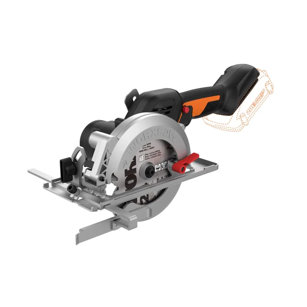 WORX WX531L.9 WORKXSAW Nitro 20V Power Share Cordless Compact Circular Saw, Tool Only, 4-1/2-in 4 WORX WX531L.9 WORKXSAW Nitro 20V Power Share Cordless Compact Circular Saw, Tool Only, 4-1/2-in - Image 4